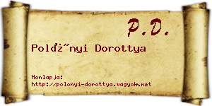 Polónyi Dorottya névjegykártya