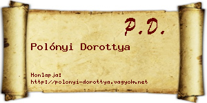 Polónyi Dorottya névjegykártya